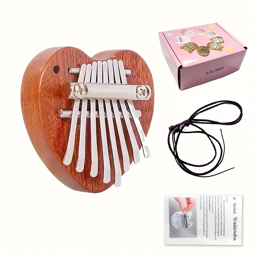 Musical Instrument Kalimba - เปียโนคาลิมบาไม้ขนาดเล็ก 8 คีย์ เครื่องดนตรีเปียโนนิ้วหัวแม่มือคุณภาพสูง อุปกรณ์เสริมดนตรีและของขวัญแบบจี้ เหมาะเป็นเพื่อนดนตรีที่สมบูรณ์แบบ