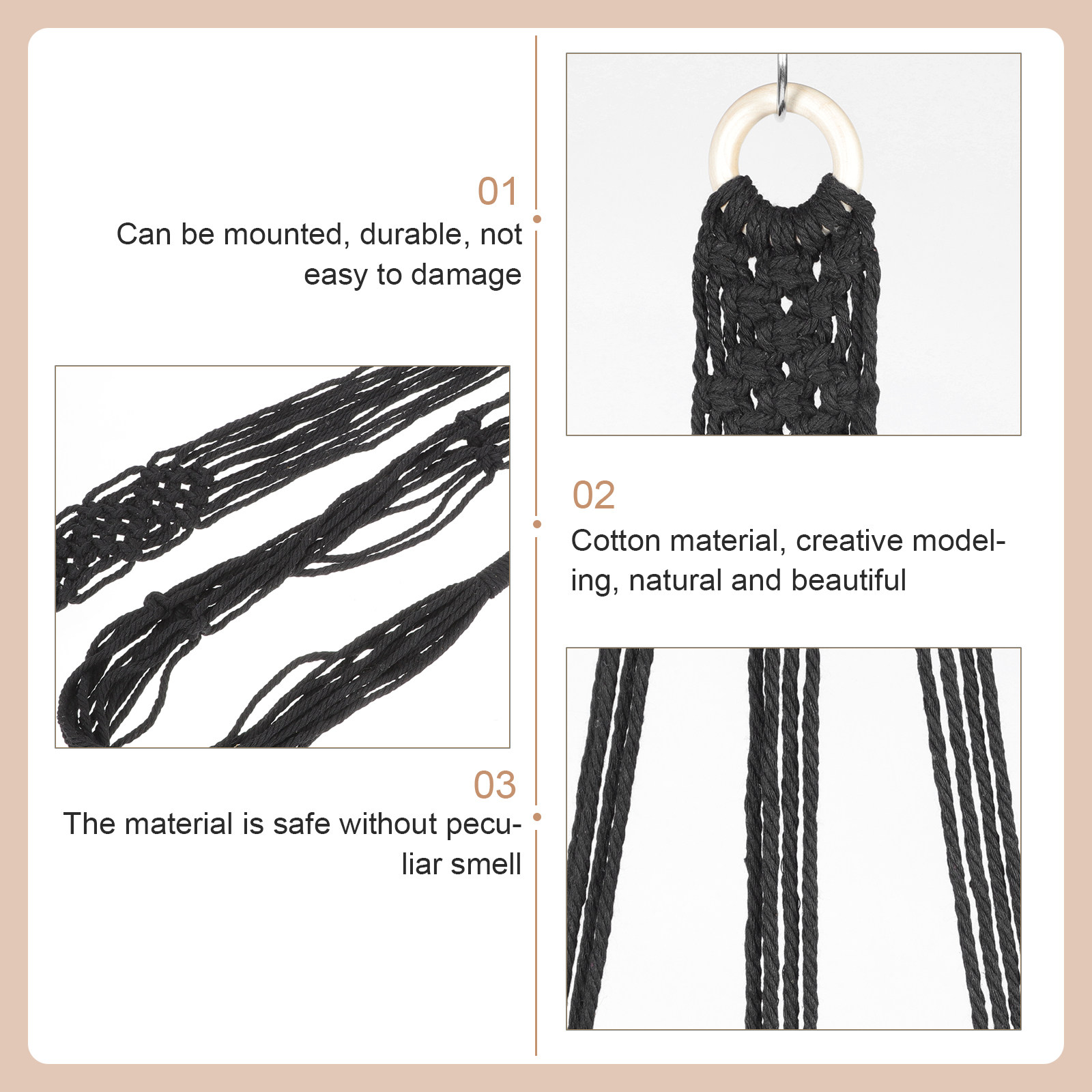 Musical Instrument Net - สายแขวนกีตาร์แบบตาข่ายผ้าฝ้าย ติดผนัง รับน้ำหนักได้ดี ป้องกันการยืด สำหรับกีตาร์ อูคูเลเล่
