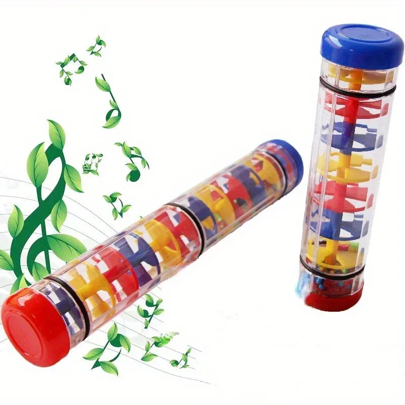 A Musical Instrument You Shake - ของเล่นดนตรีรูปแท่งฝน 1 ชิ้น พร้อมเสียงกระดิ่งเขย่ามือ ของเล่นเสริมพัฒนาการแบบมอนเตสซอรี่ ของเล่นดนตรีสำหรับเด็ก