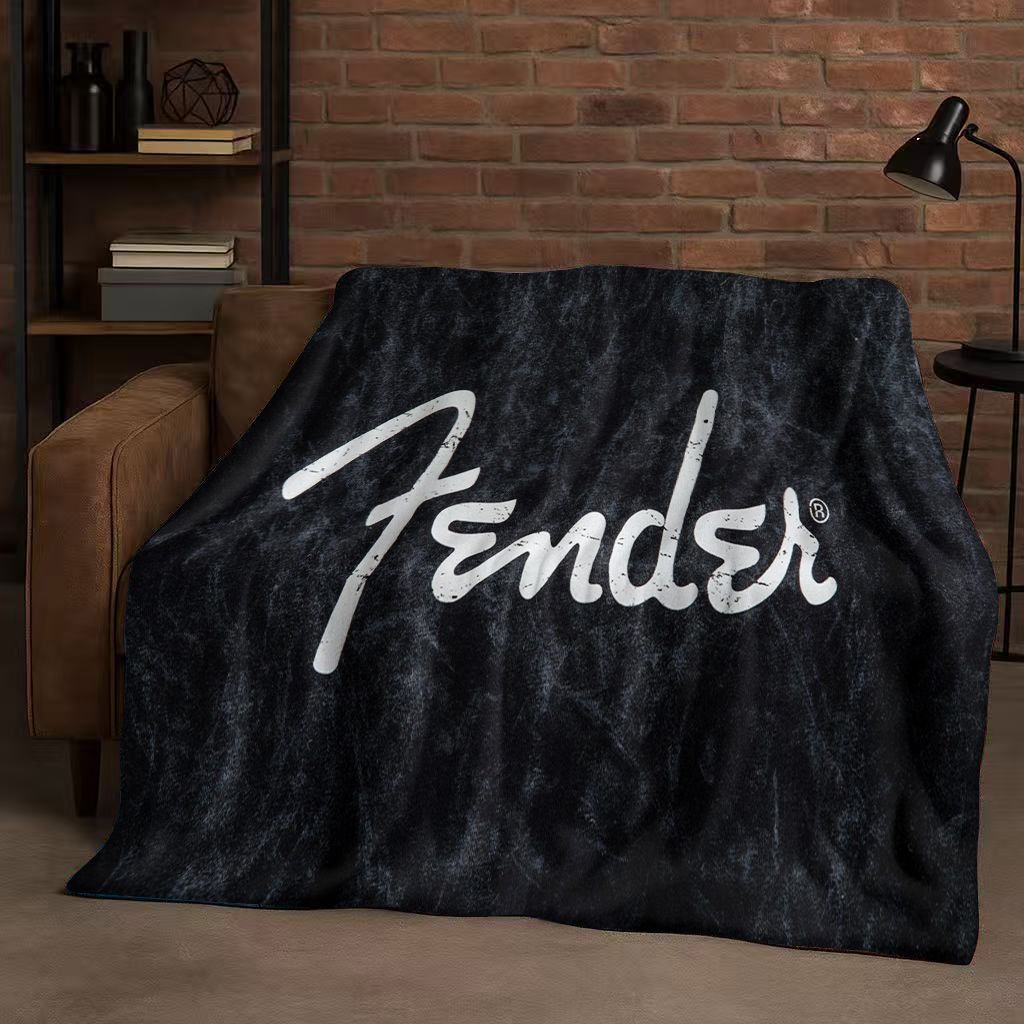 Musical Instrument Sign - ผ้าห่มลายกีตาร์ 3 มิติ แบบ F-Fender ผ้าฟลานเนลเนื้อนุ่มพิเศษ