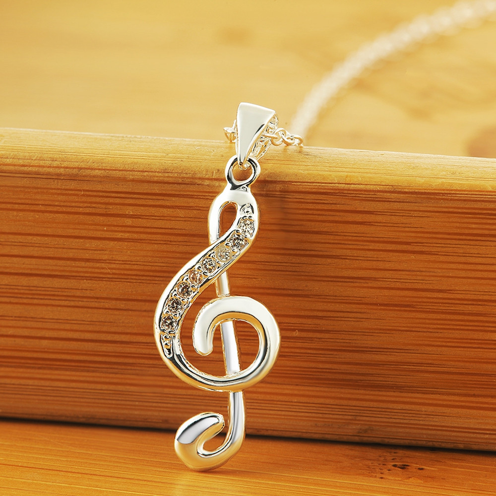 45 ซม.18 นิ้ว 925 สร้อยคอเงินง - Musical Instrument Symbols บทวิจารณ์และราคา
